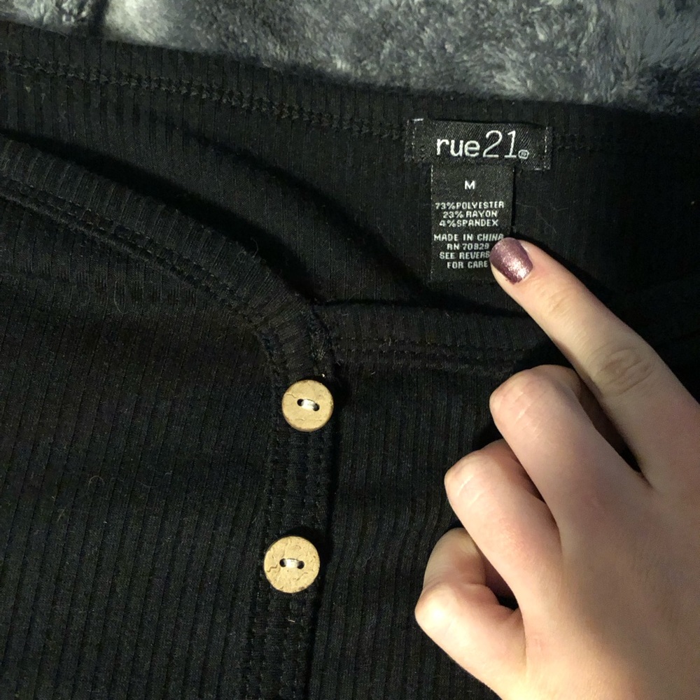 Rue 21 buttoned off the shoulder tee